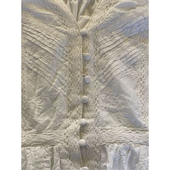 Torrid Maxi Dress White Cotton Voile Crochet Bride Wedding  Festival Boho NWT Ne - Picture 10 of 11